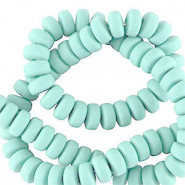 Polymer beads rondelle 7mm - Light blue